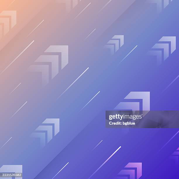 abstract design with rising arrows and blue gradient - trendy background - chevron pattern stock illustrations