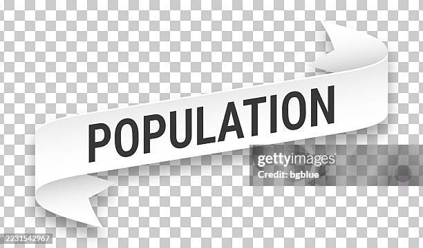 stockillustraties, clipart, cartoons en iconen met population - 3d banner on transparent background - bevolkingsdichtheid