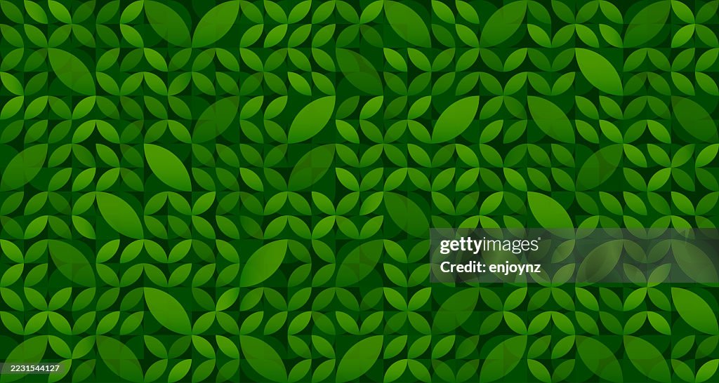 Nahtlose abstrakte grüne Blattformen Muster Tapete