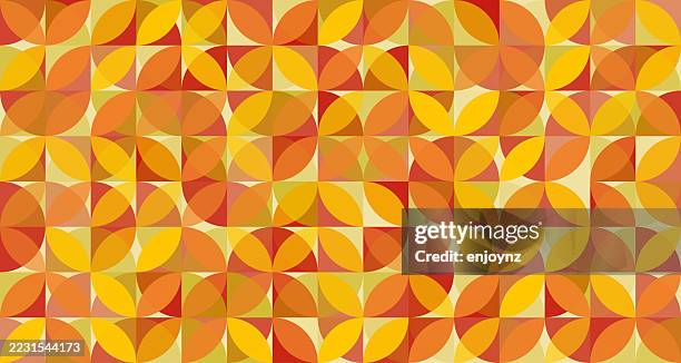 autumn abstract leaf shapes pattern seamless background - warm rustic background stock illustrations