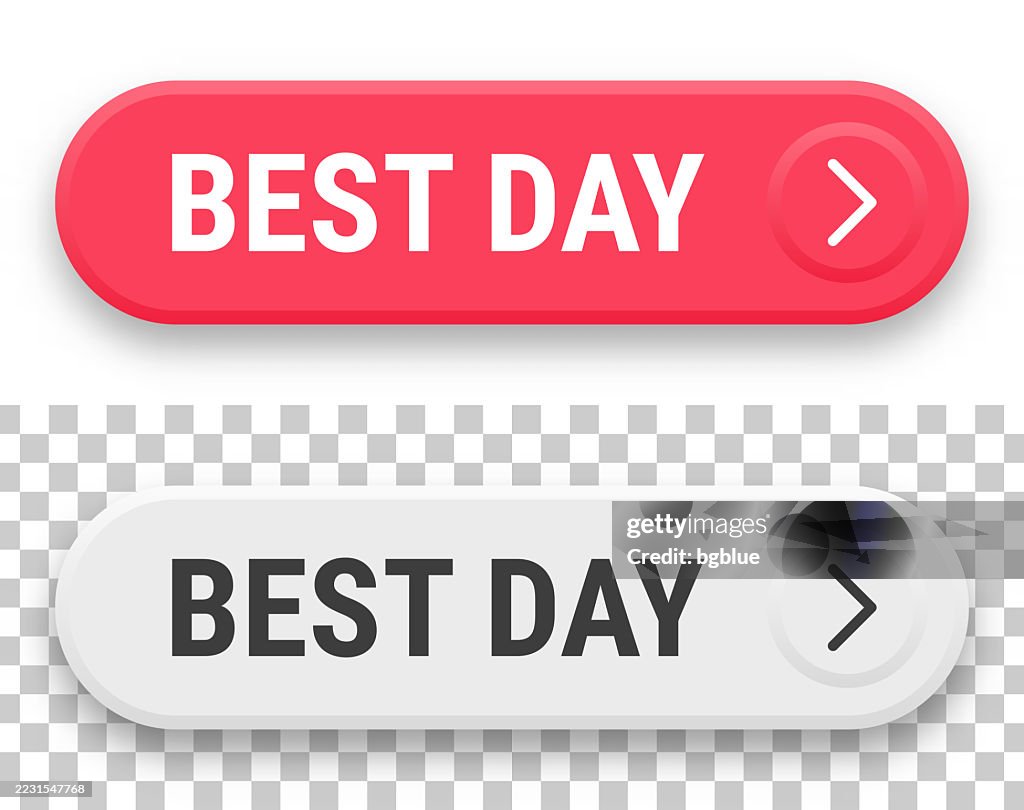 Click Top View Best Day 3d Click Web Buttons On Blank Background High-Res Vector ...