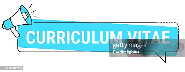 curriculum vitae - speech bubble and megaphone on white background - cv template stock illustrations