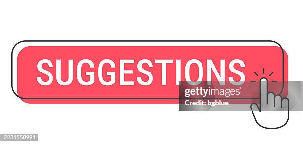 suggestions - click button with hand cursor on white background - cursor pointer stock illustrations