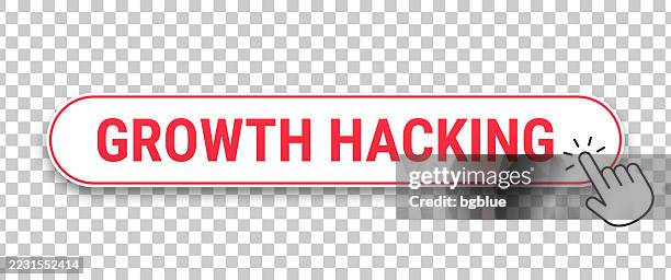 Growth Hacking 3d Click Web Button With Hand Cursor On Blank Background ...