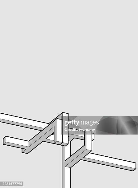 gray 3d cube geometric virtual interface structure technology background - 3d cube stock illustrations