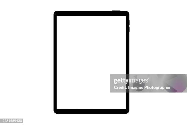 black digital tablet computer mockup isolate on white background. ( clipping path ) - prototype stock pictures, royalty-free photos & images