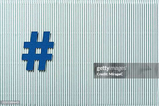 blue social media hashtag paper craft, blank space - slogan stock pictures, royalty-free photos & images