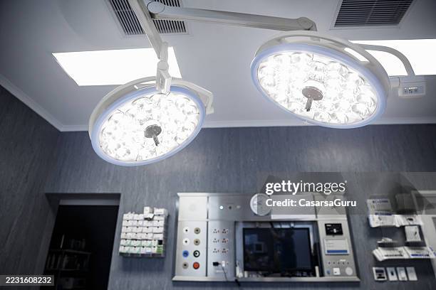 Surgical lights inside an operating room