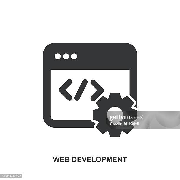 web development glyph solid icon. solid icon that can be applied anywhere, simple, pixel perfect and modern style. - content development stock illustrations