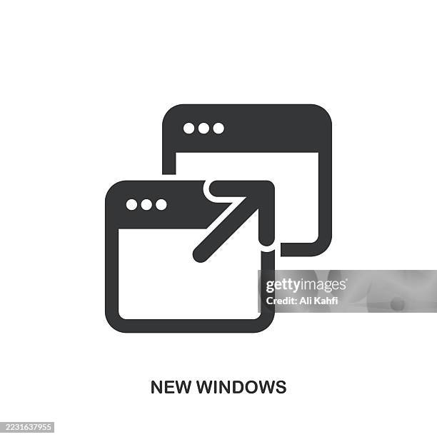 new windows glyph solid icon. solid icon that can be applied anywhere, simple, pixel perfect and modern style. - browser window vector stock illustrations