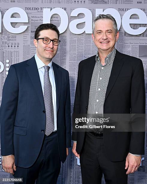Michael Koman, Greg Daniels at Peacock's "The Paper" Los Angeles Premiere held at the Harmony Gold Theater on August 27, 2025 in Los Angeles,...