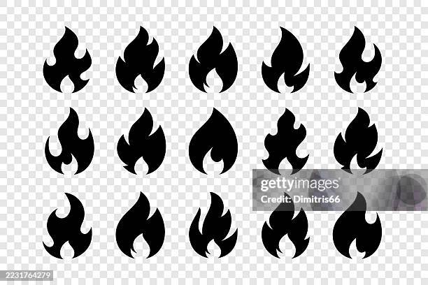 flame solid icon set - exploding flavours stock illustrations
