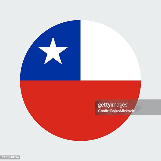 chile circle flag. vector - chile stock illustrations