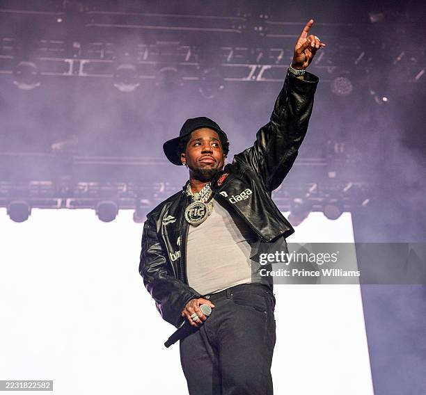 Lucci Rapper Pink Rapper YFN Lucci performs during YFN LUCCI & Friends Welcome Home ...