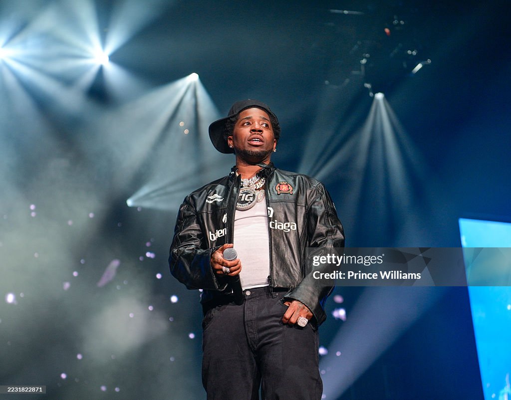 Lucci Rapper Pink Rapper YFN Lucci performs during YFN LUCCI & Friends Welcome Home ...