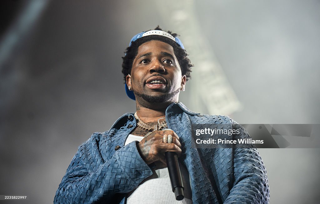 Lucci Rapper Pink Rapper YFN Lucci performs during YFN LUCCI & Friends Welcome Home ...