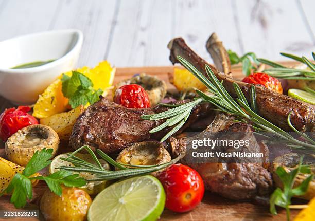 lamb chops - lamb meat stock pictures, royalty-free photos & images