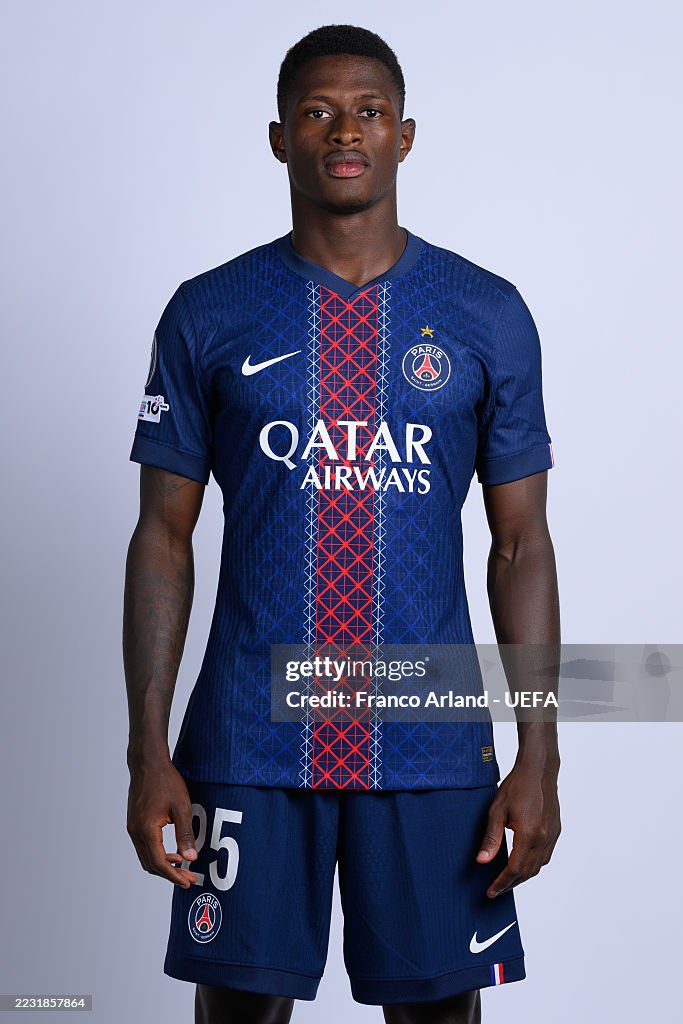 Nuno Mendes of Paris Saint-Germain poses for a portrait during the ...