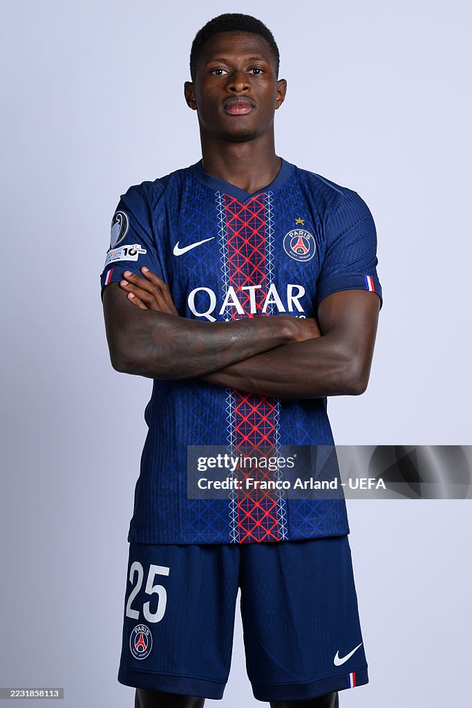 Nuno Mendes of Paris Saint-Germain poses for a portrait during the ...