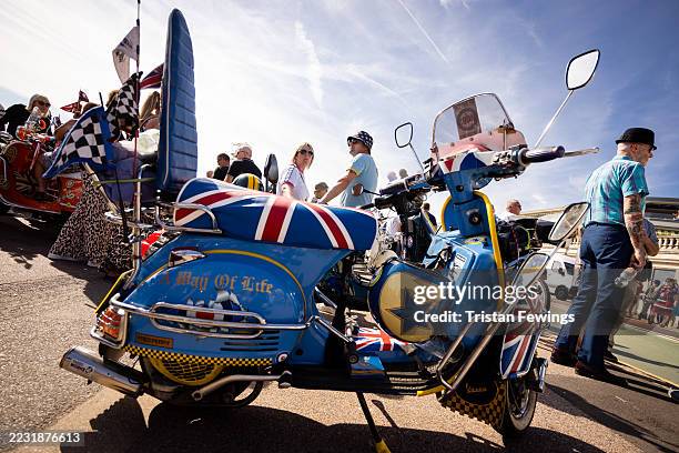 Mods take part in the annual Brighton Mod Weekender festival on August 24, 2025 in Brighton, England.