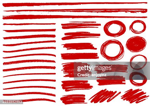 Red marker pen underline patterns vector Red marker pen underline patterns vector