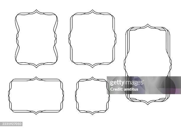 ilustraciones, imágenes clip art, dibujos animados e iconos de stock de conjunto de bordes ornamentados - barroco