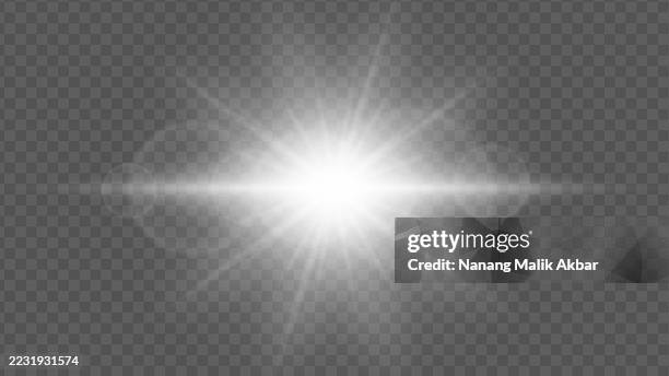 white sunlight or flare light with transparent background - visual effect lighting stock illustrations