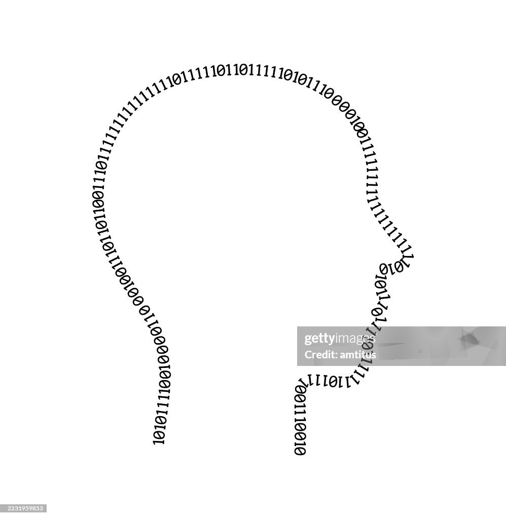 Human Code Head Binary Code Head High-Res Vector Graphic - Getty Images