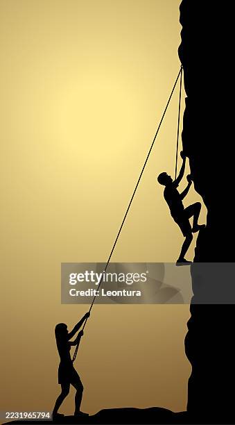 climbers - climbing wall stock illustrations