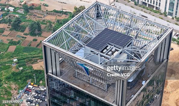 Ultra Building Aerial view of the world's first ultra zero-carbon building on August ...