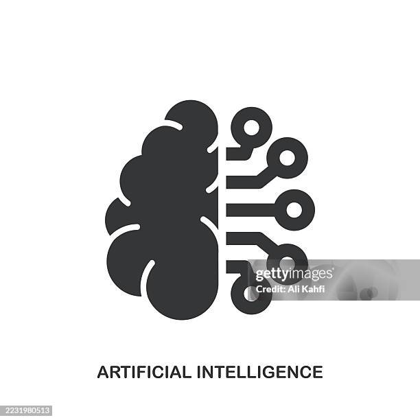 artificial intelligence glyph solid icon. solid icon that can be applied anywhere, simple, pixel perfect and modern style. - sharing ideas virtual stock illustrations