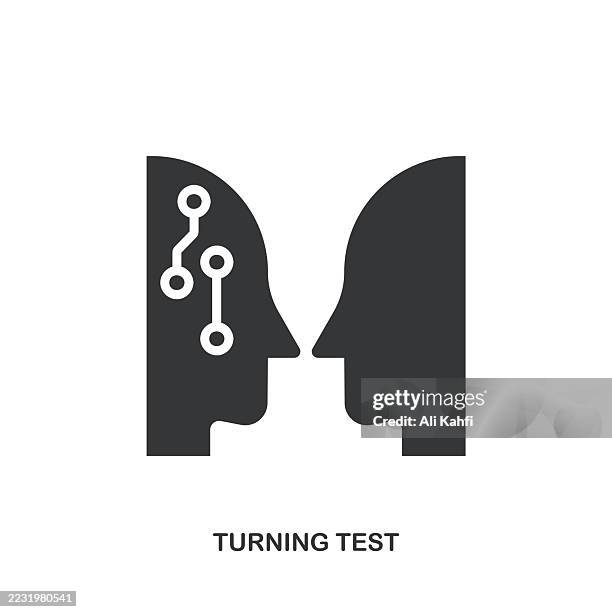 turning test glyph solid icon. solid icon that can be applied anywhere, simple, pixel perfect and modern style. - machine learning data science stock illustrations