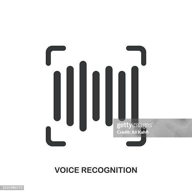 voice recognition glyph solid icon. solid icon that can be applied anywhere, simple, pixel perfect and modern style. - biometric access control stock illustrations