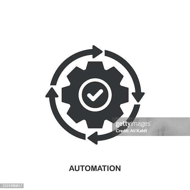 illustrations, cliparts, dessins animés et icônes de icône solide du glyphe d’automatisation. icône solide qui peut être appliquée n’importe où, simple, pixel parfait et style moderne. - aérodynamique