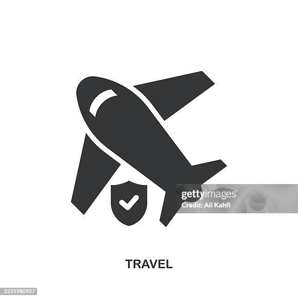 travel glyph solid icon. solid icon that can be applied anywhere, simple, pixel perfect and modern style. - aircraft engineer stock illustrations
