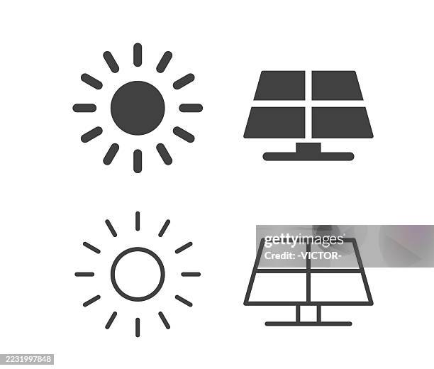 ilustrações de stock, clip art, desenhos animados e ícones de energy - solar energy - illustration icons - painel solar