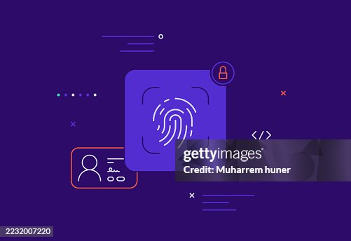 Fingerprint Authentication and Cybersecurity Vector Illustration Fingerprint Authentication and Cybersecurity Vector Illustration