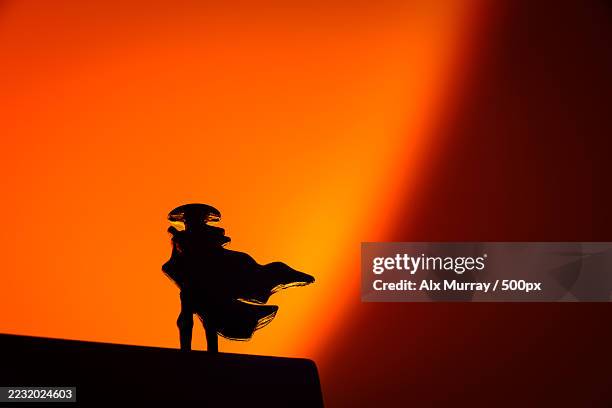 silhouette of a woman standing on steps against a vibrant sunset sky,mexico - ninja stock pictures, royalty-free photos & images