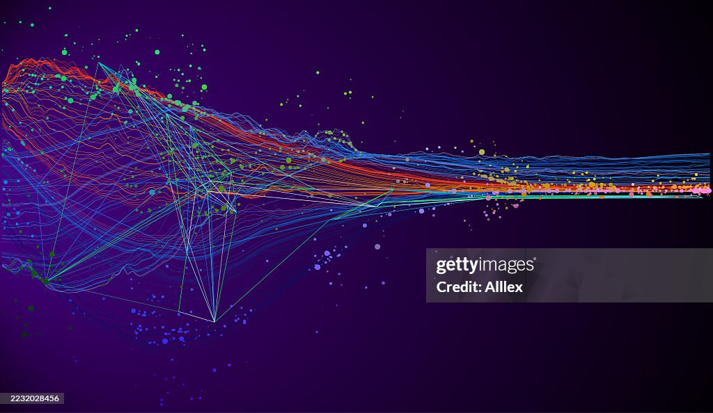 Visualization Dark Background Abstract Digital Data Visualization On A Dark Background High-Res ...