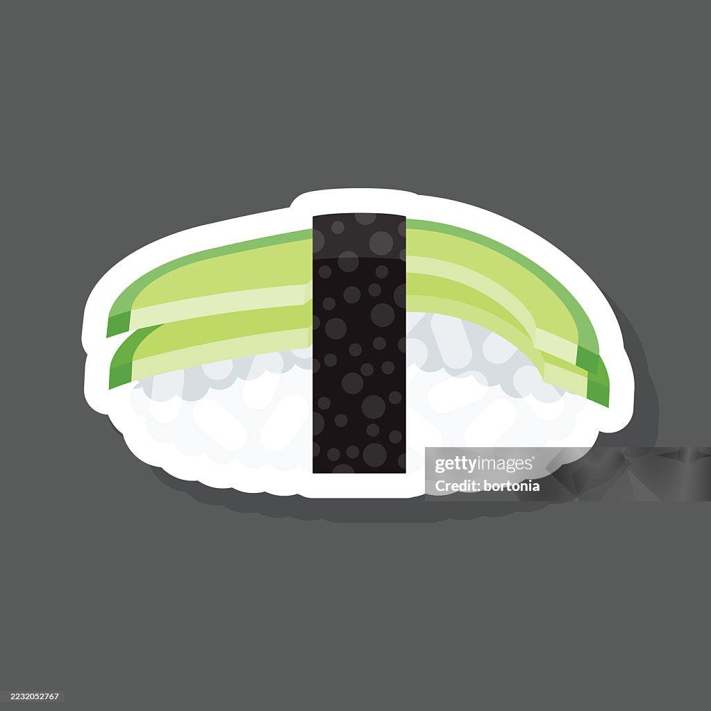 Avocado Sushi Sticker Icon