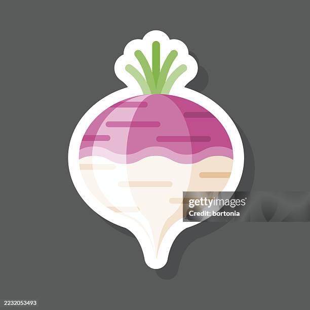 turnip vegetable sticker icon - turnip stock illustrations