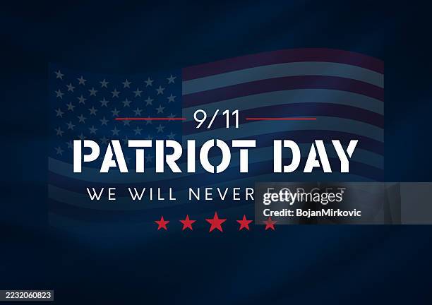 patriot day poster, 9/11, we will never forget. vector - terrorist stock illustrations