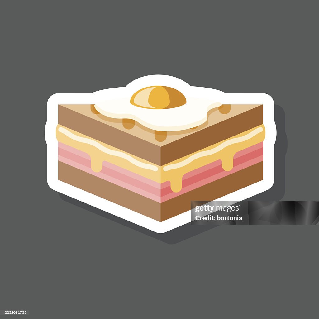 Croque Madame Sandwich Sticker Icon