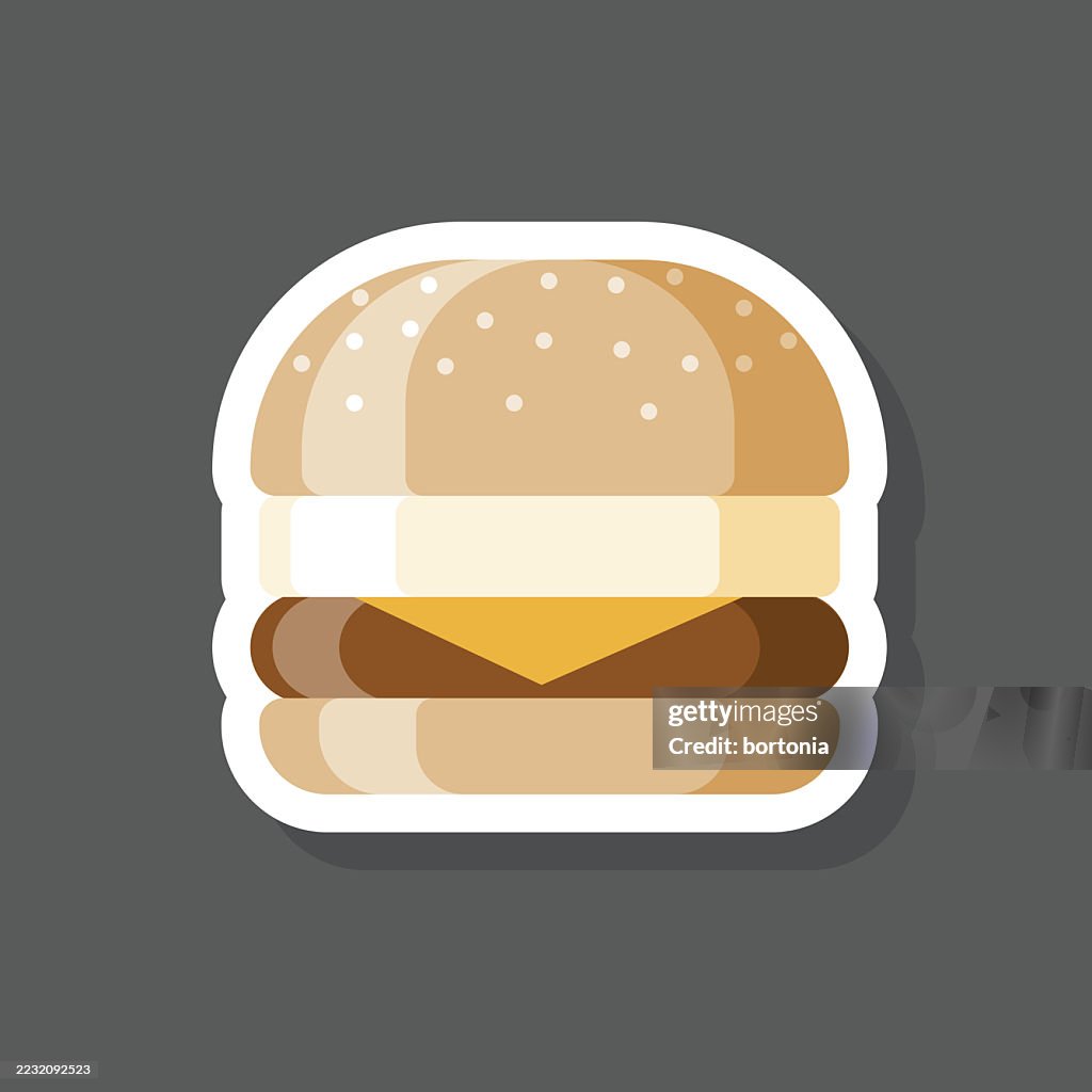 Sausage Cheese and Egg Breakfast Sandwich Sticker Icon
