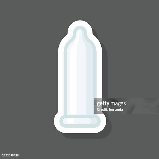 ilustraciones, imágenes clip art, dibujos animados e iconos de stock de icono de pegatina de condón - espermicidas