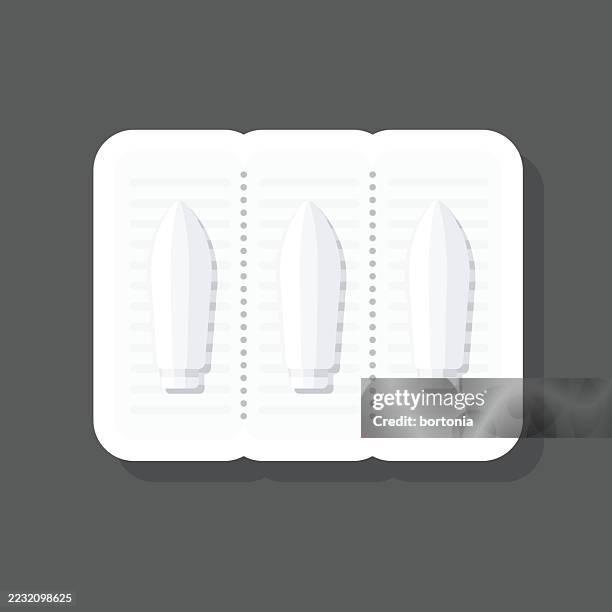 vaginal suppository sticker icon - spermicide stock illustrations