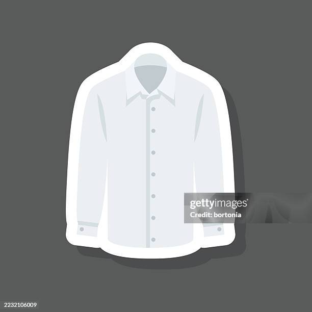 button down shirt sticker icon - shirt pocket stock illustrations