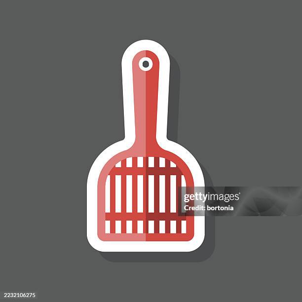 scoop sticker icon - litter box stock illustrations
