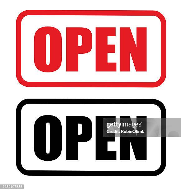 open stamp copy - opening hours stock illustrations