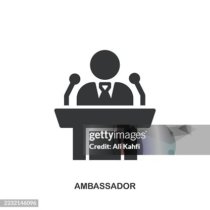 Ambassador glyph solid icon. Solid icon that can be applied anywhere, simple, pixel perfect and modern style. Ambassador glyph solid icon. Solid icon that can be applied anywhere, simple, pixel perfect and modern style.